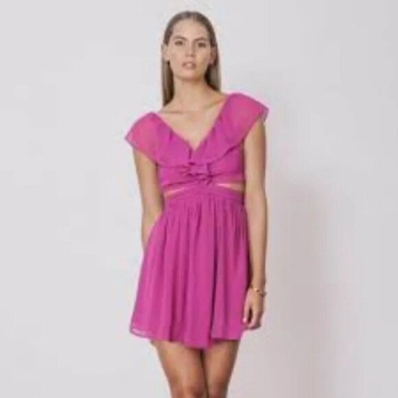 Keepsake Lost Without You Peekaboo Mini Dress in Boysenberry L - Picture 2 of 15